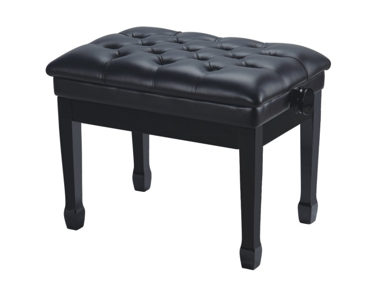 Фото HY-PJ006-GLOSS-BLACK Банкетка, черная, искусственная кожа, Rin