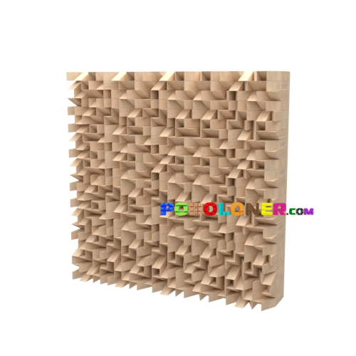 Фото Деревянная акустическая панель — Треугольник