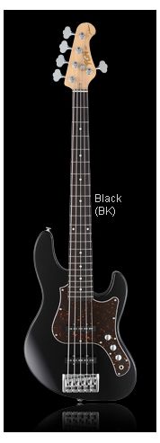Фото FGN J-Standard Mighty Jazz JMJ5-R BK  5-струнный бас, цвет - чёрный