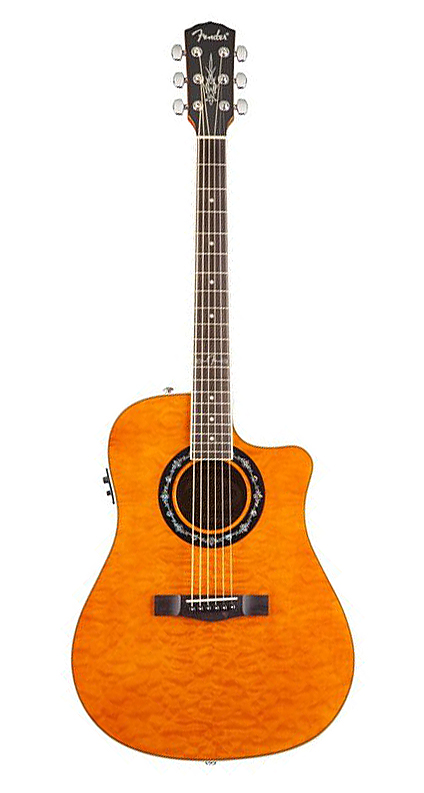 Фото Fender T-Bucket 300CE Amber Quilt Maple электро-акустическая гитара