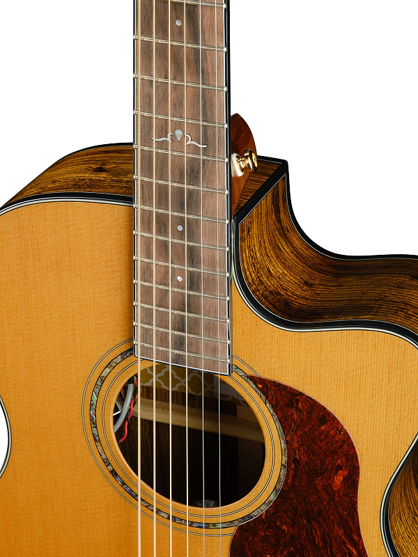 Фото Gold-OC6-Bocote-WCASE-NAT Gold Series Электро-акустическая гитара, цвет натуральный, с чехлом, Cort