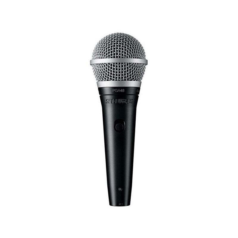 Фото SHURE PGA48-QTR-E кардиоидный вокальный микрофон c выключателем, с кабелем XLR -1/4'