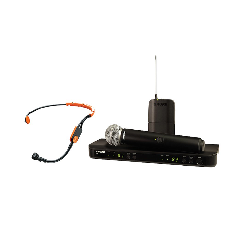 Фото SHURE BLX1288E/SM31 K3E 606-636 MHz двухканальная радиосистема с головным микрофоном SM31FH и ручным передатчиком SM58