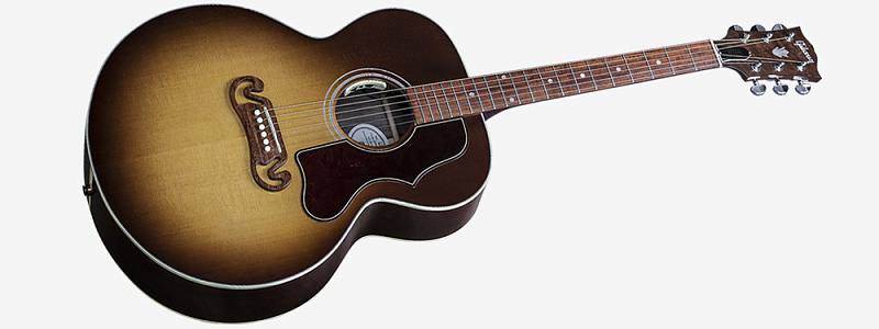 Фото GIBSON SJ-100 WALNUT Honeyburst акустическая гитара Super Jumbo со звукоснимателем и кейсом цвет санберст