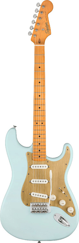 Фото Электрогитара FENDER SQUIER 40th Anniversary Stratocaster MN Aged Hardware Satin Sonic Blue