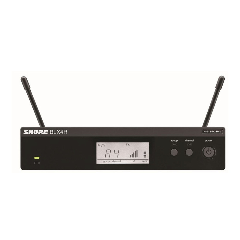 Фото SHURE BLX4R K3E 606-636 MHz приемник в металлическом корпусе для радиосистем серий PG,SM,BETA. Выносные антенны, крепления в рэк