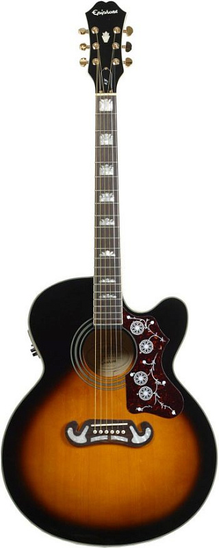 Фото Электроакустическая гитара EPIPHONE EJ-200CE VINT. SUNBURST GLD