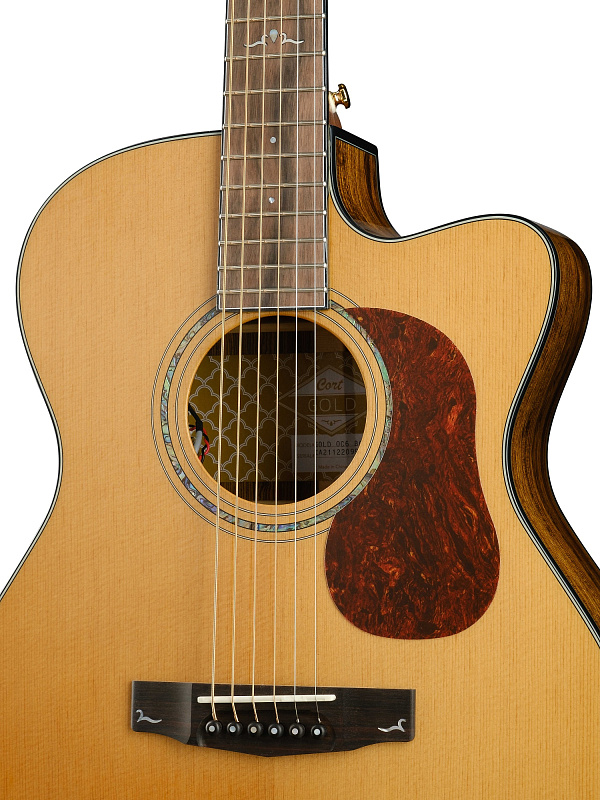 Фото Gold-OC6-Bocote-WCASE-NAT Gold Series Электро-акустическая гитара, цвет натуральный, с чехлом, Cort