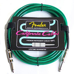 FENDER 10' CALIFORNIA CABLE SURF GREEN инструментальный кабель, 3 м, бескислородная медь, цвет зеленый