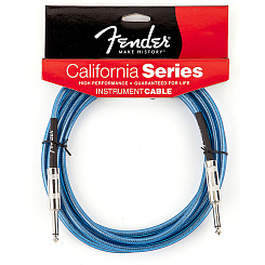 FENDER 15' CALIFORNIA INSTRUMENT CABLE LAKE PLACID BLUE инструментальный кабель