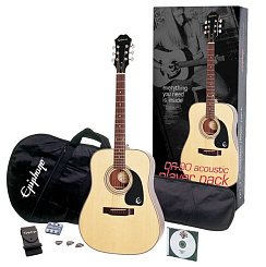 Акустический набор EPIPHONE PLAYERPACK DR-90s (SOLID TOP) ACOUSTIC NAT CH HDWE