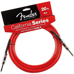 FENDER 20' CALIFORNIA INSTRUMENT CABLE CANDY APPLE RED инструментальный кабель 